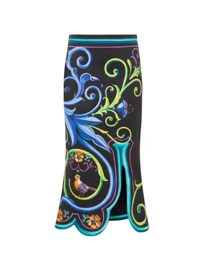 Moschino Scalloped-hem Midi Skirt In Black