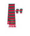 Moschino Scarf And Gloves In Red/multicolor