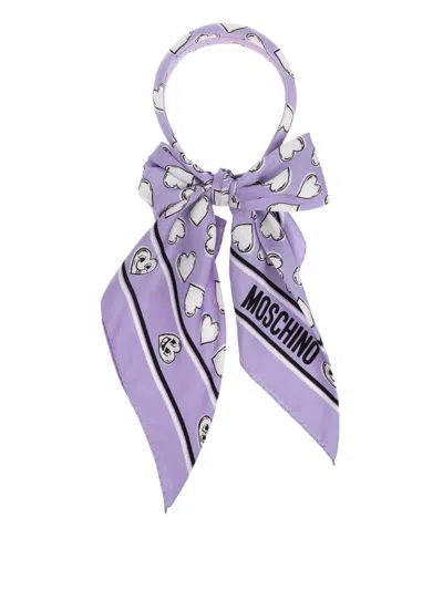 Moschino Scarf Headband In Violett