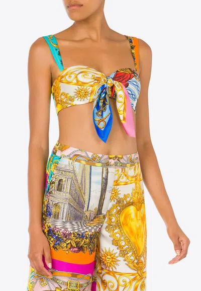Moschino Scarf Print Crop Top