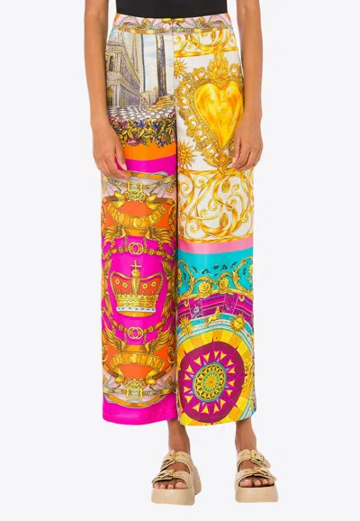 Moschino Scarf Print Silk Pants
