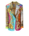 Moschino Scarf Printed Twill Jacket In Multicolor