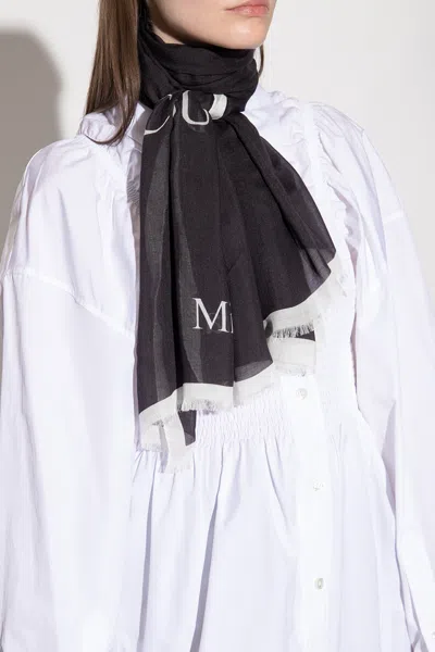 Moschino Scarf With Logo In Black