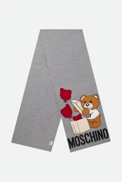 Moschino Sciarpa In Lana Grigia In Grigio