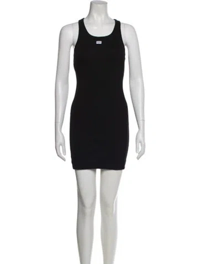 Pre-owned Moschino Scoop Neck Mini Dress W/ Tags In Black