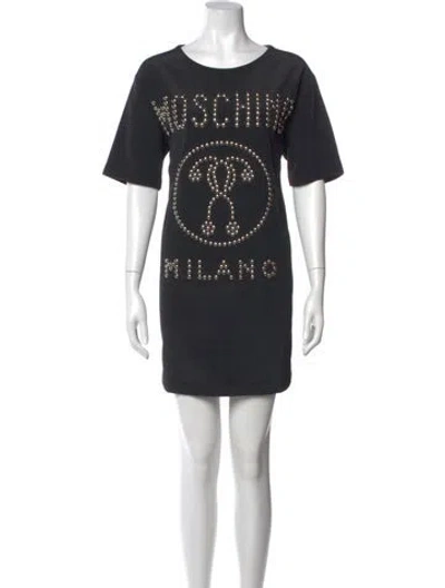 Pre-owned Moschino Scoop Neck Mini Dress W/ Tags In Black