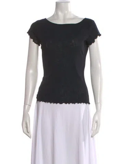 Pre-owned Moschino Scoop Neck Short Sleeve T-shirt In Black