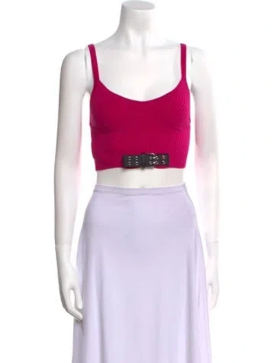Pre-owned Moschino Scoop Neck Sleeveless Crop Top W/ Tags In Pink