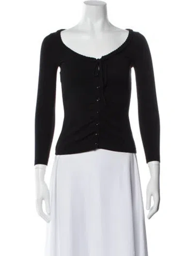 Pre-owned Moschino Scoop Neck Sweater In Black