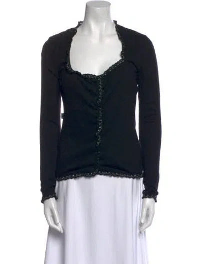 Pre-owned Moschino Scoop Neck Sweater In Black