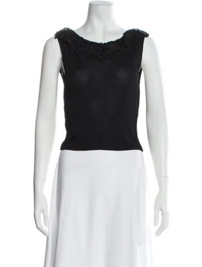 Pre-owned Moschino Scoop Neck Sweater In Black