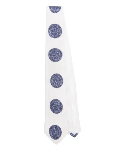 Moschino Scribble-circle Tie In White