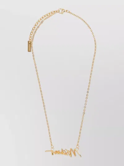 Moschino Script Logo Chain Necklace Adjustable Length In Gold