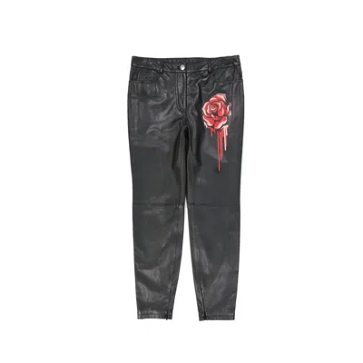 Moschino Sculpted Black Leather Pants