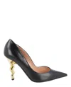 Moschino Sculpted Heel Pointed Toe Mules In Black