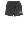 Moschino Laurel Crown Logo Beach Boxer Shorts In Green