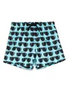 Moschino Sunglass Swim Short In Multi Light Blue
