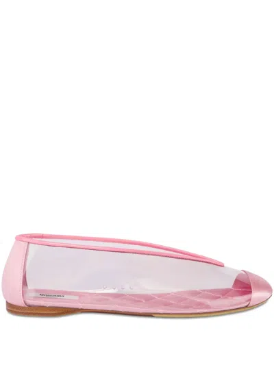 Moschino Semi-sheer Ballet Flats In Pink