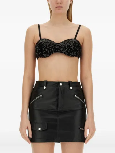 Moschino Sequined Decorative Underwear In Black