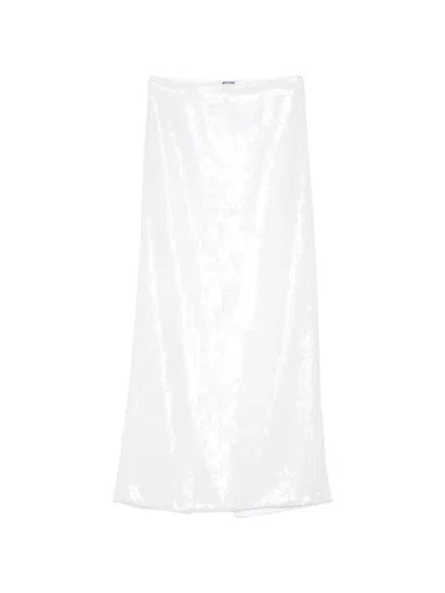 Moschino Sequin Maxi Skirt In White