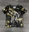 Moschino Sequin Top "rock N Roll" In Black In Black