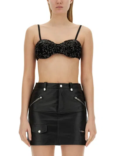 Moschino Sequined Decorative Underwear In Black