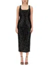 Moschino Jeans Sequined Dress In Black