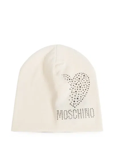Moschino Sequin-embellished Beanie Hat In White