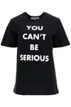 Moschino Slogan Printed Crewneck T-shirt In Black