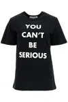 Moschino Slogan Printed Crewneck T-shirt In Black