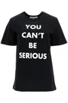 Moschino Slogan Printed Crewneck T-shirt In Black