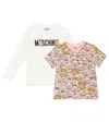 Moschino Set Of 2 Printed Cotton Jersey Shirts In Multicoloured