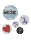 Moschino Set Of Five Pins In Multicolour