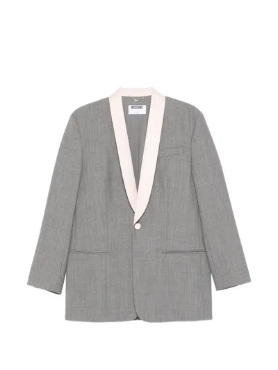 Moschino Shawl-lapel Blazer In Gray