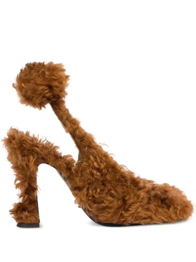 Moschino Shearling Pumps In Multi