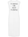 Moschino Graphic Print Midi Dress With Back Slit In ホワイト