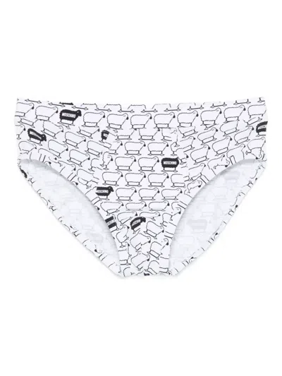 Moschino Sheep-print Briefs In White