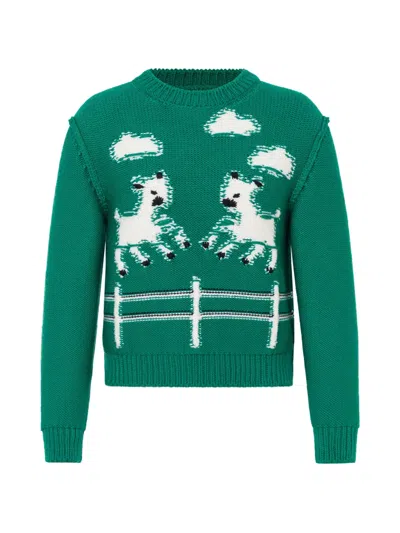 Moschino Sheep-intarsia Sweater In Black