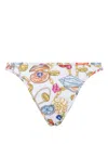 Moschino Shell Print Bikini Bottom In White