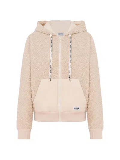 Moschino Sherpa Fleece Sweatshirt In Pink