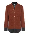 Moschino Collared Cable Knit Textured Crewneck Sweater