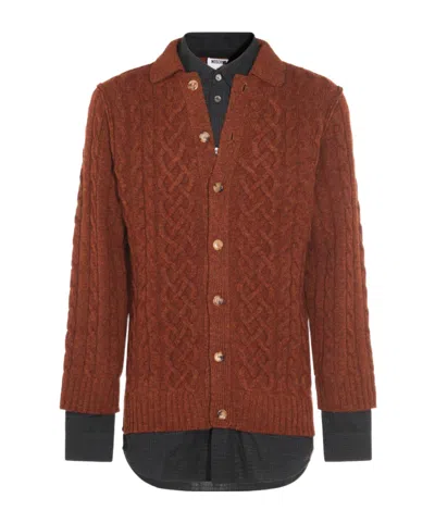 MOSCHINO MOSCHINO SHETLAND PLAID PATTERN CARDIGAN