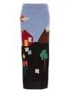 Moschino Multicolor Shetland Knit Skirt
