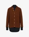 Moschino Shetland Wool Cardigan In Brown