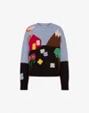 Moschino Ribbed Crew Neck Knitwear With Long Sleeves In Multi