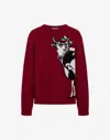 Moschino Shetland Wool Pullover Archive In Red
