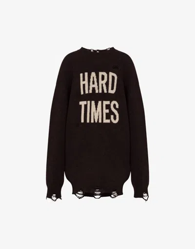 Moschino Shetland Wool Pullover In Brown