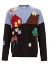 Moschino Wool Crew Neck Sweater With Graphic Design