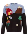 Moschino Wool Crew Neck Sweater With Graphic Design