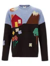 Moschino Wool Crew Neck Sweater With Graphic Design
